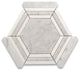 Carrara White Marble 5" Hexagon Georama Tile Thassos Strip Polished, 1 sheet