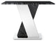 Black and White Marble Malbec End Table Modern Brushed Stainless Steel Base