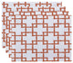 18"x14" Bamboo 2, Geometric Print Placemat, Coral, Set of 4