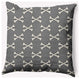20" x 20" Cross Bones Indoor/Outdoor Polyester Throw Pillow, Steel Gray