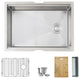 STYLISH 27'' Workstation Single Bowl Undermount 16G Stainless Steel Kitchen Sink