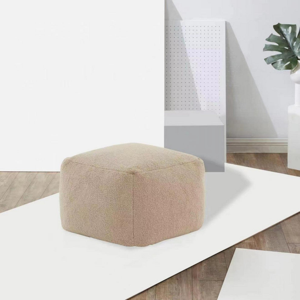 Safavieh Couture Samuels Boucle Pouf, Light Brown