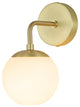1-Light Milky Glass Globe Wall Sconce, Gold