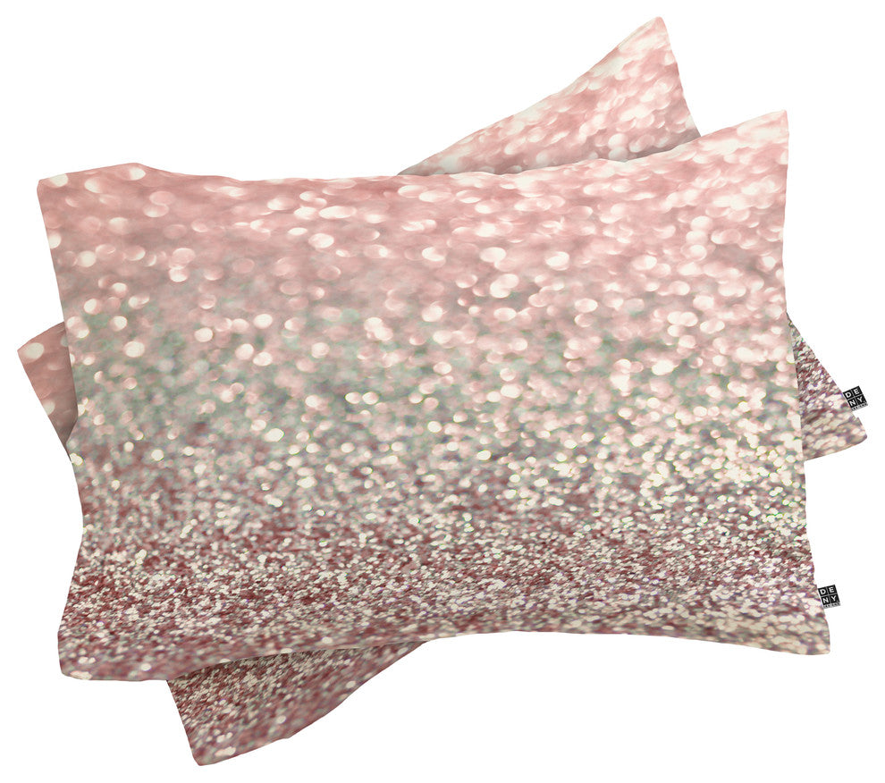 Deny Designs Lisa Argyropoulos Girly Pink Snowfall Pillow Shams, King