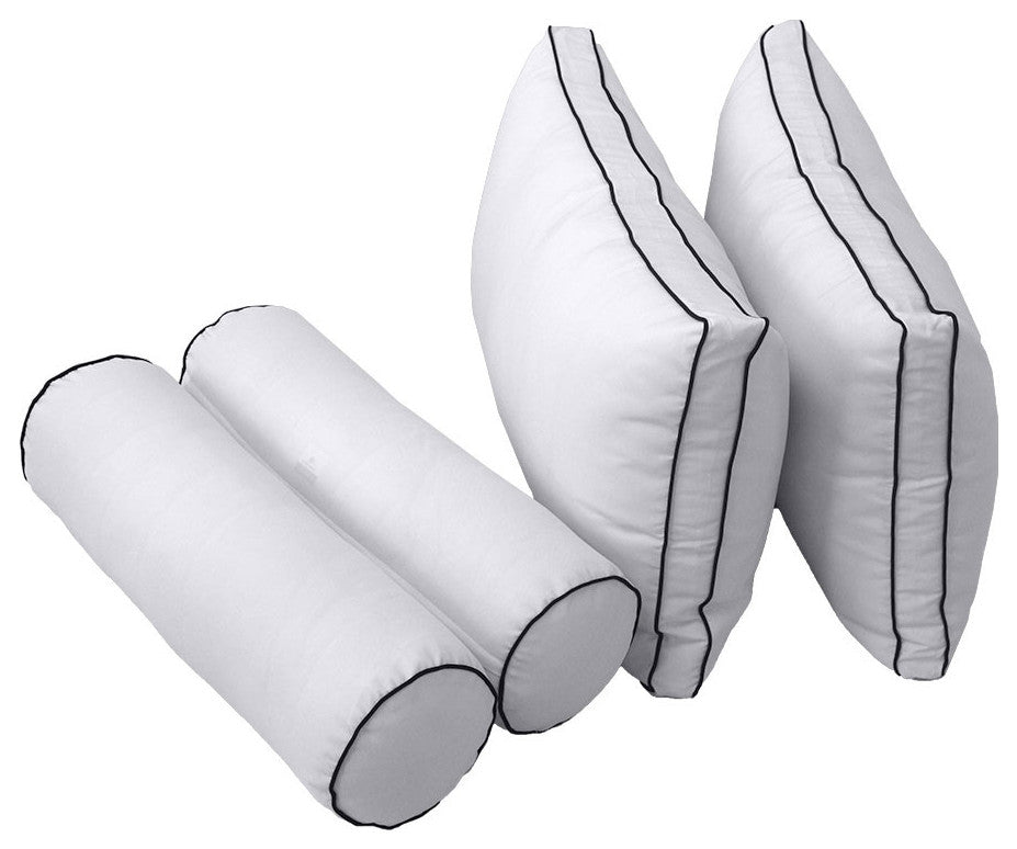 |COVER ONLY| Outdoor Style 2 Crib Contrast Trim Bolster Back Pillow Cover AD105