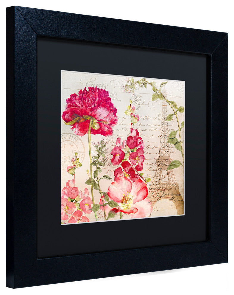 Color Bakery 'Always Paris II' Matted Framed Art, Black Frame, Black Mat, 11x11