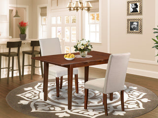 3Pc Rectangular 42/53.5" Table, 12 In Butterfly Leaf, Pair Of Chair, Cream