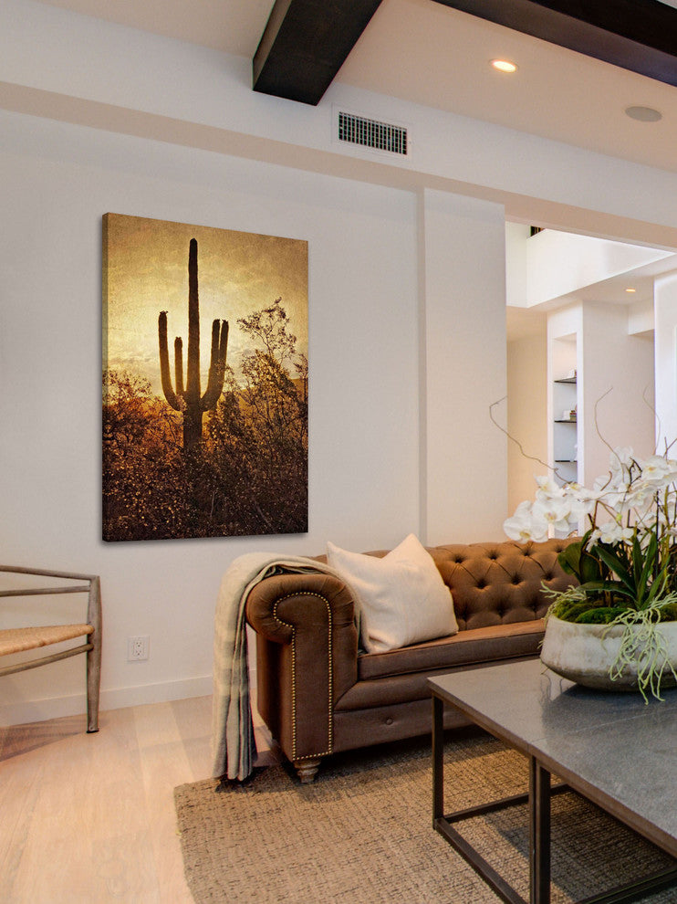 "Silhouette of the Saguaro" Painting Print on Canvas by Robertson