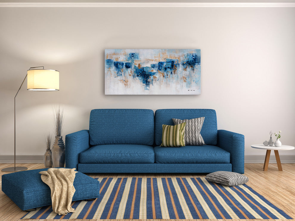 "Abstract Water and Earth" Hand Painted Canvas Artwork; Fine Art; Modern