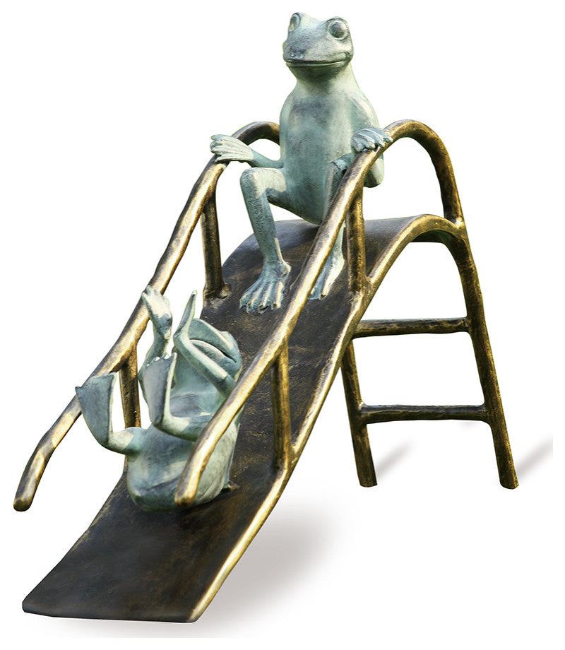 Sliding Frogs Garden Sculpture