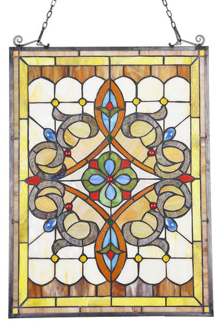 DELILAH Victorian Tiffany-glass Window Panel 24inches Tall