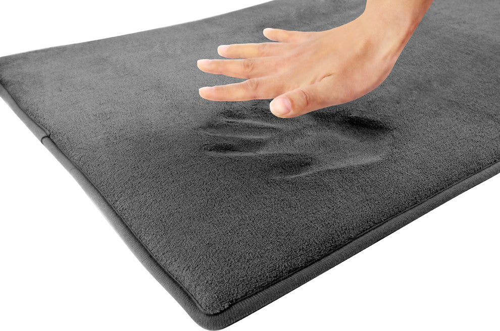 Fabbrica Home Memory Foam Accent Rug, Solid, Slate Gray