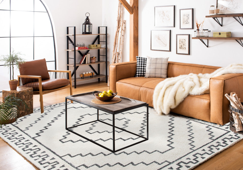 Safavieh Himalaya Collection CSB205Z Rug, Ivory/Black, 10' X 14'