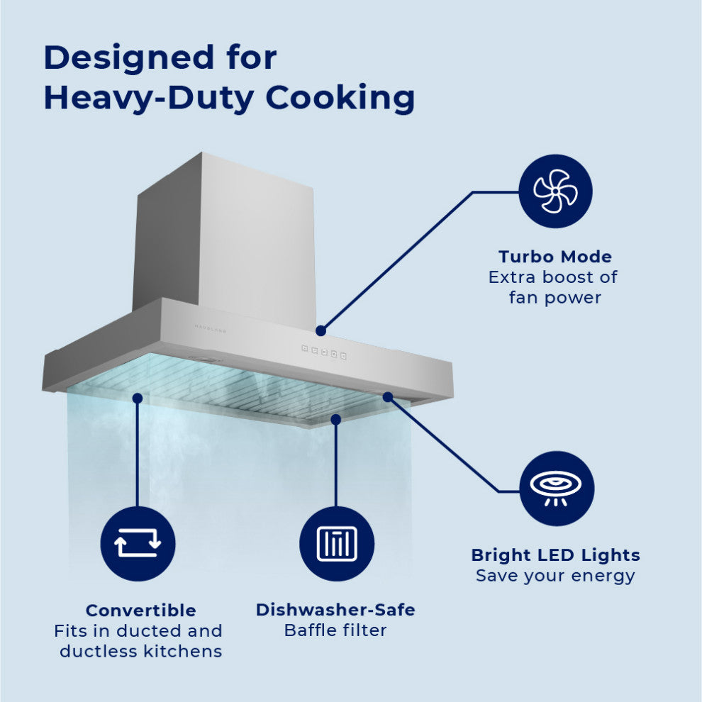 Hauslane | Contemporary 30"? WM-730 Wall Mount Range Hood