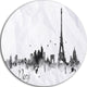 Paris With Eiffel Silhouette, Cityscape Disc Metal Wall Art, 11"