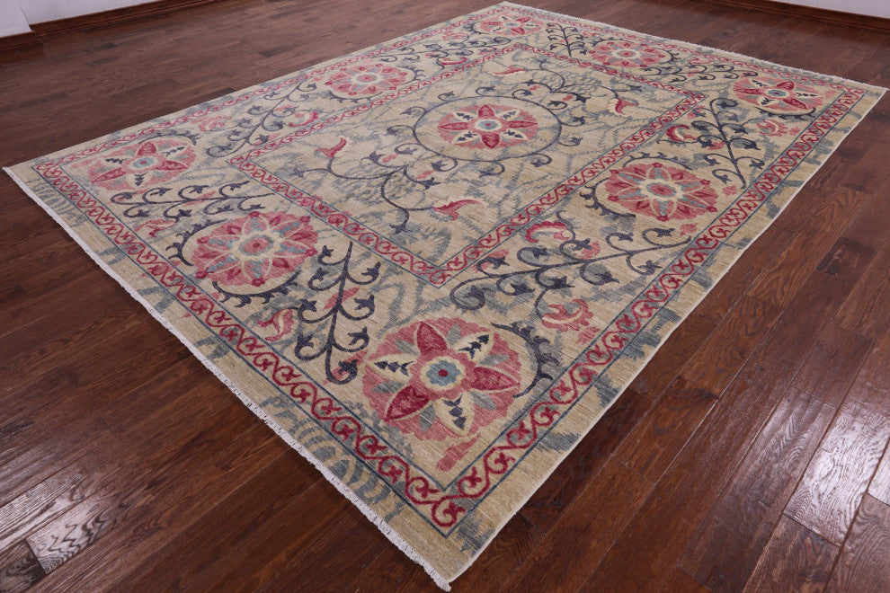 9' 1" X 12' 1" William Morris Handmade Wool Rug Q8453