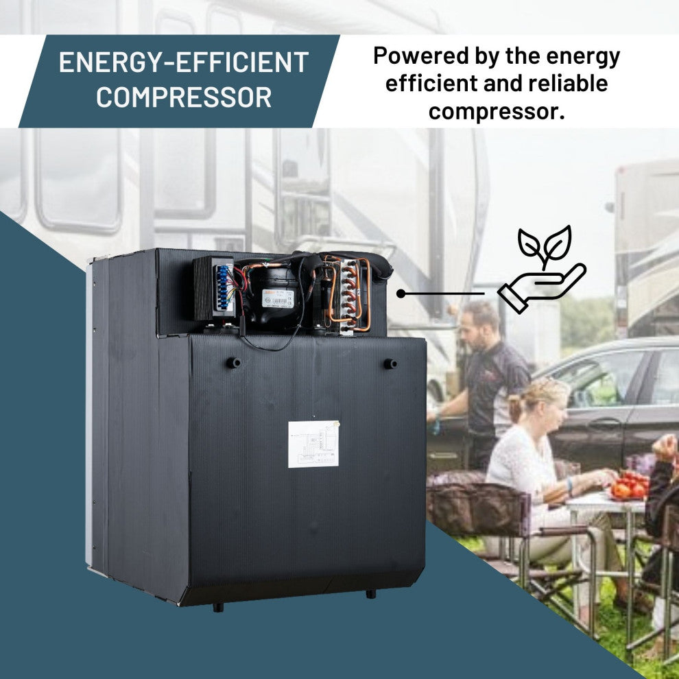 Equator 2.8cu.ft. Brushed Stainless 12V/DC RV Built-in Refrigerator w/Compressor