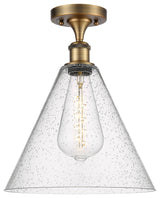 Innovations 516-1C-BB-GBC-124 1 Light Semi-Flush Mount, Brushed Brass