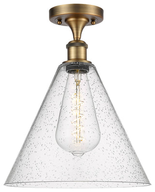 Innovations 516-1C-BB-GBC-124 1 Light Semi-Flush Mount, Brushed Brass