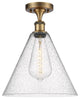 Innovations 516-1C-BB-GBC-124 1 Light Semi-Flush Mount, Brushed Brass