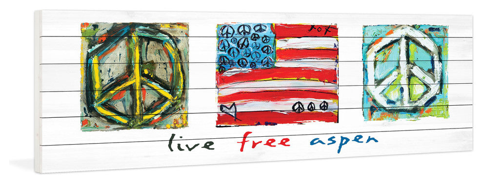"Live Free Aspen" Print on White Pine Wood by Tori Campisi