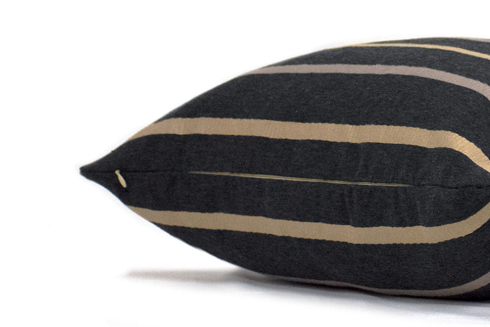 Espresso Stripe Cushion Cover, 20" X 20"