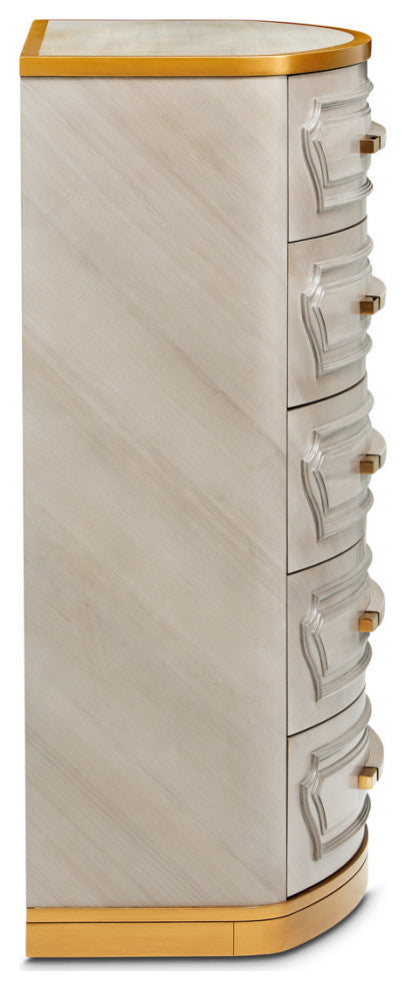 St. Charles 5-Drawer Highboy Chest, Dove Gray