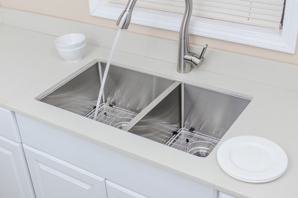 Wells Sinkware Handcrafted 16-gauge Bowl Stainless Steel Kitchen Sink Package