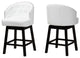 Tinalyn Swivel Counter Stool, Set of 2, White/Espresso Brown, Faux Leather
