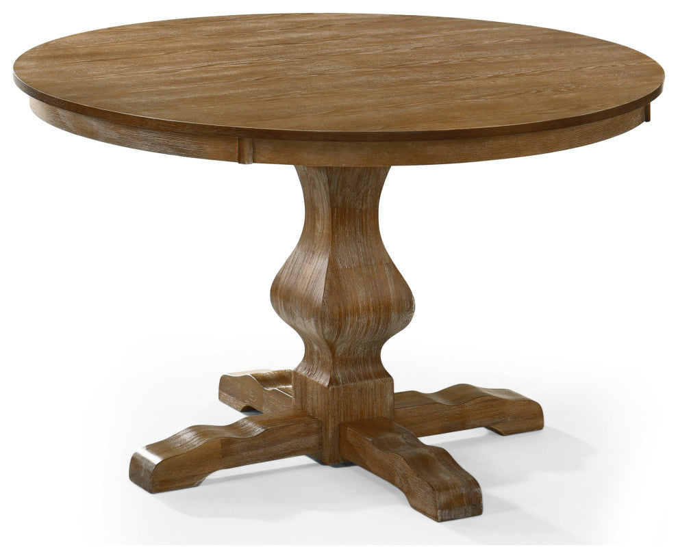 Remuda Rustic Wood Circular Dining Table, Natural