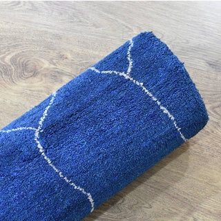 HAND KNOTTED LOOM SILK ECO-FRIENDLY RUGS-5'x8',Rectangle,Blue White,Contemporary
