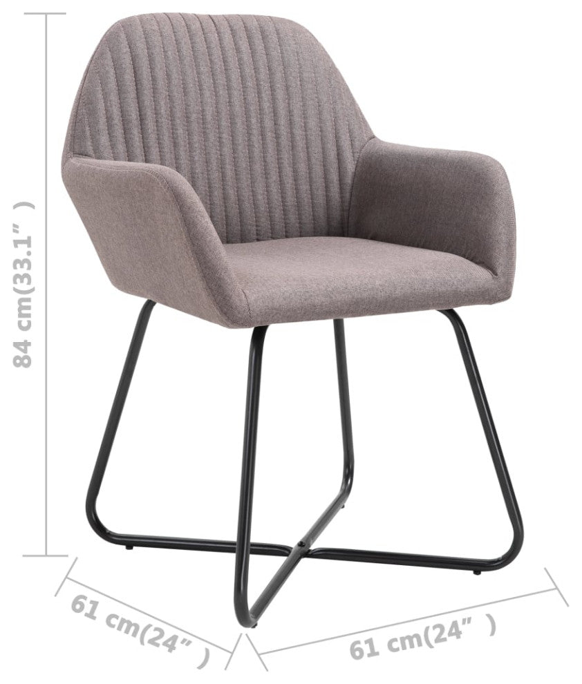 vidaXL Dining Chairs 6 pcs Taupe Fabric