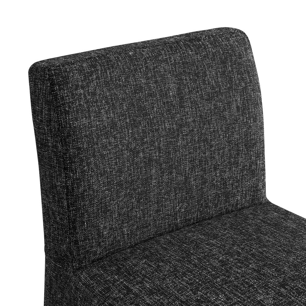 Gramercy Linen Textured Fabric Stool, Black