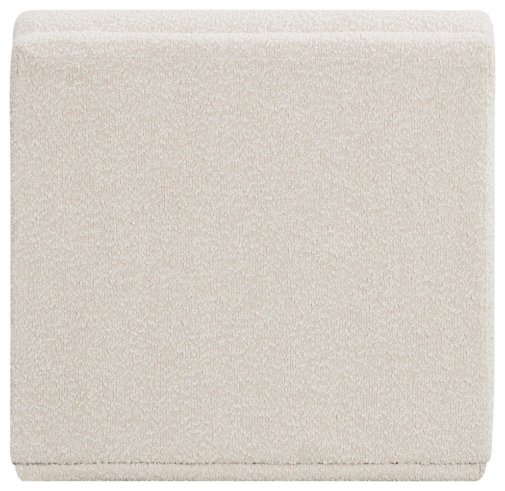 Ollie Black Boucle Fabric Chair, Cream, Armless Chair