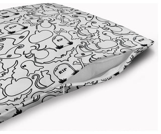 Halloween Outlines Accent Pillow With Removable Insert, White, 20"x20"