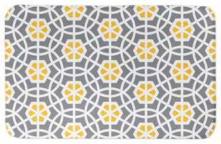 Gray and Yellow Geo Circles 34x21 Bath Mat