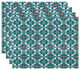Beach Tile, Geometric Print Placemat, Set of 4, Aqua
