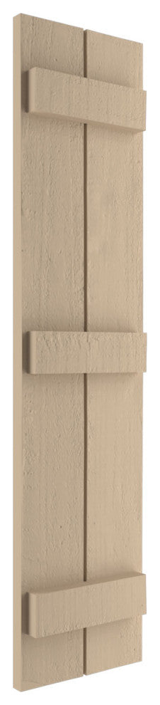 Rustic 2 Board Joined B-N-B Faux Wood Shutters, Rough Cedar, 11x74"