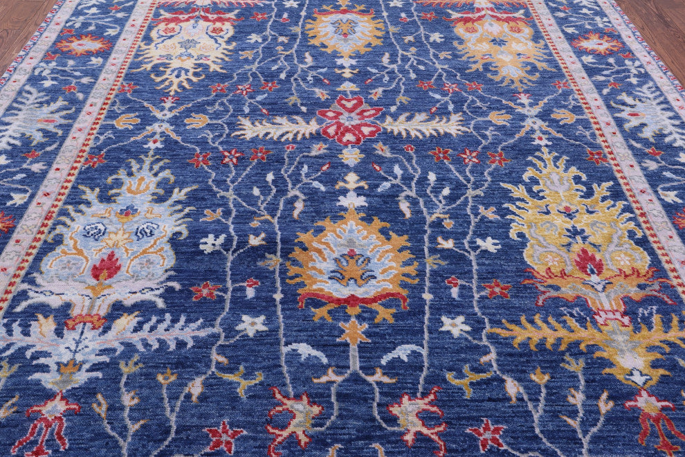 8' 10" X 11' 11" Handmade Turkish Oushak Wool Rug - Q13373
