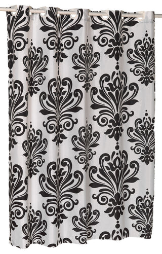 EZ-ON "Beacon Hill" Polyester Shower Curtain in Black on White