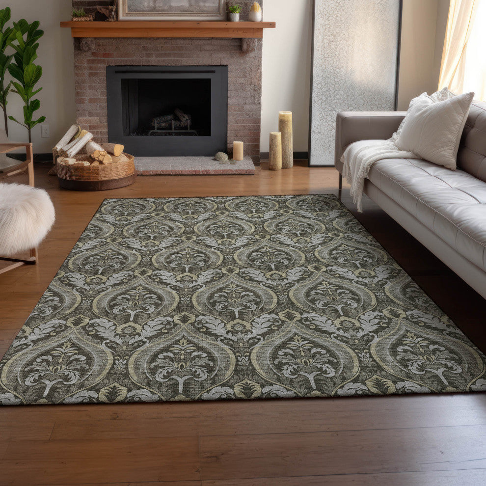 Premium Machine Washable Mayfield AMF572 Taupe 3'' x 5'' Rug