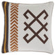 Toluca Canvas Embroidered Cotton Pillow, 18"x18"