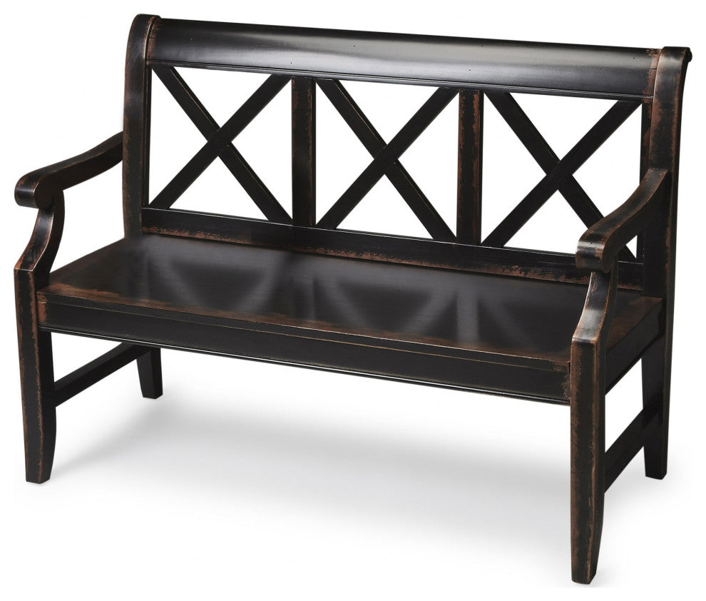 Modern Rustic Black Bench