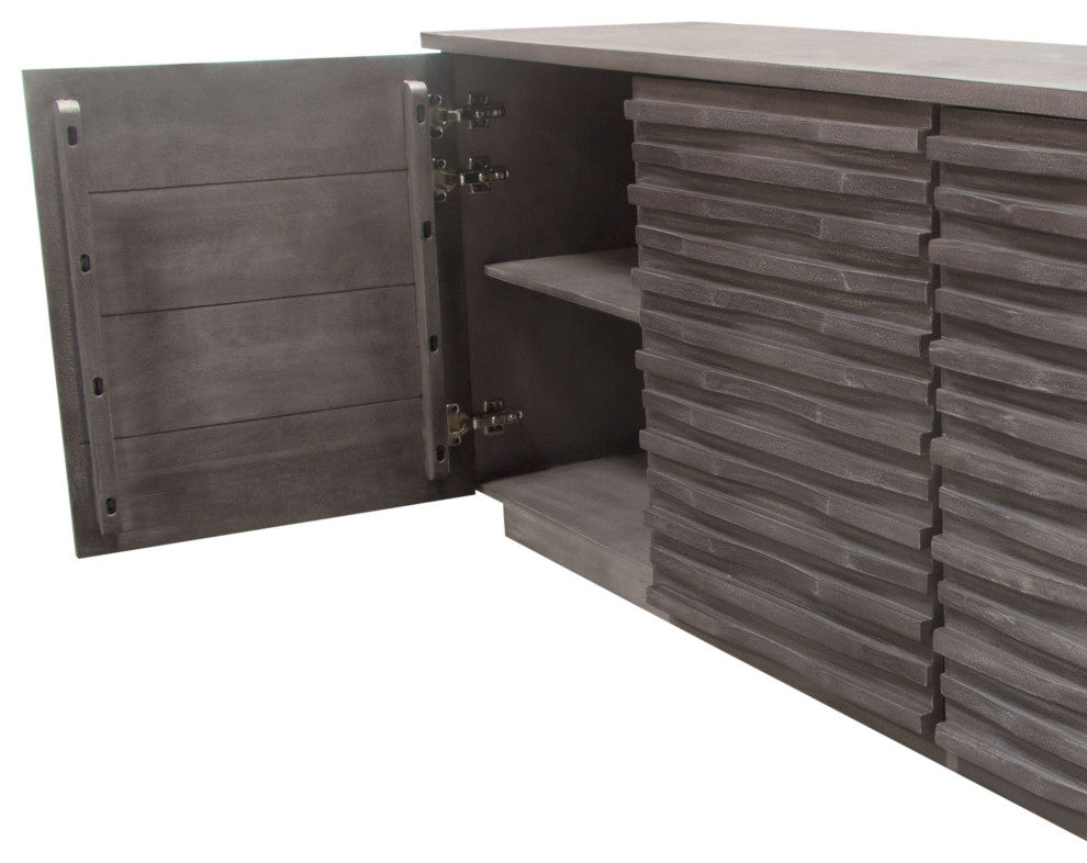 Bastille 3-Door Sideboard, Smoke Gray