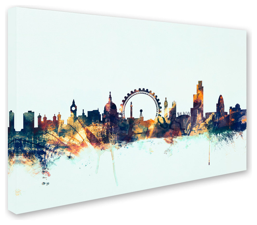 Michael Tompsett ''London England Skyline Blue 2'' Canvas Art, 12x19