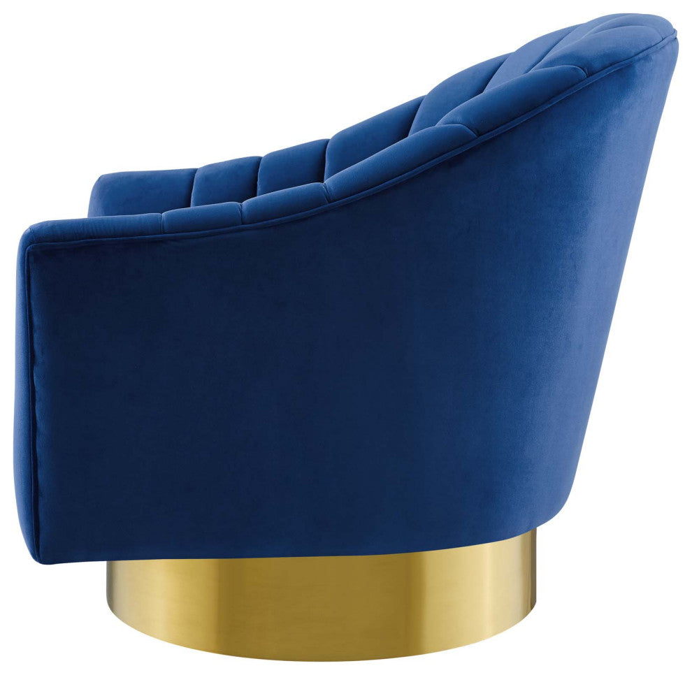 Accent Chair, Set of 2, Velvet, Metal, Blue Navy, Modern, Lounge Hospitality