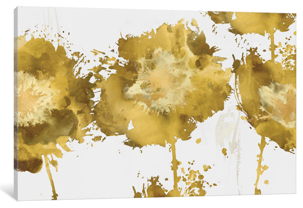 "Golden Flower Burst Trio" by Vanessa Austin, Canvas Print, 26x18"