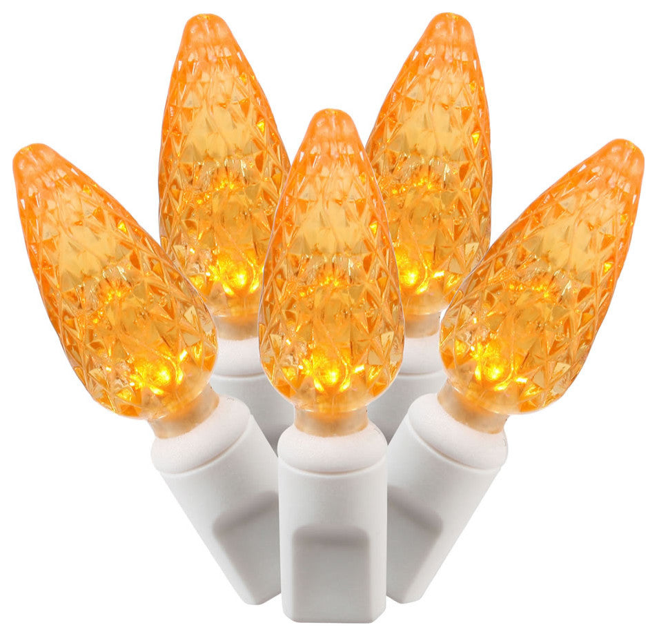 Vickerman X6W8508 Orange Led Light On White Wire, Christmas Light Strand