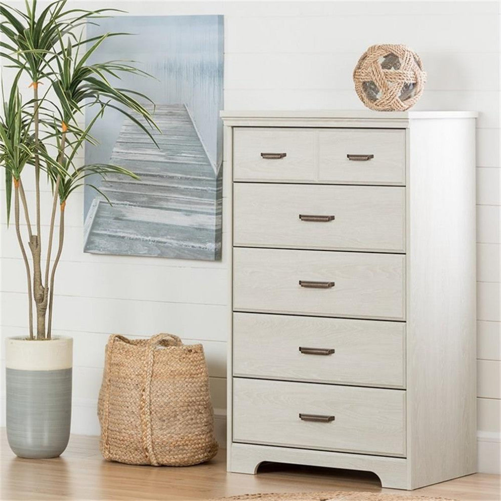 South Shore Versa 5 Drawer Chest in Winter Oak