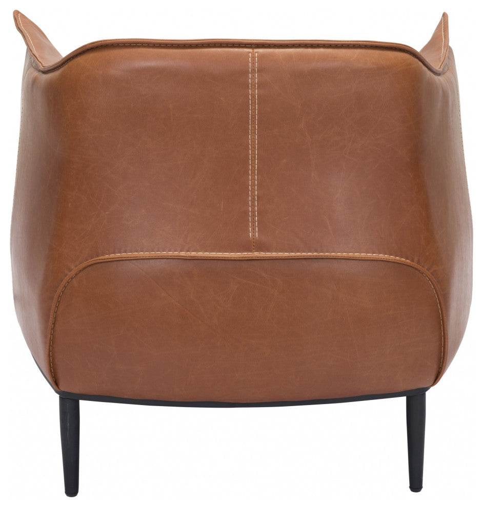 Terra Cotta Kiss Cozy Faux Leather Accent Chair